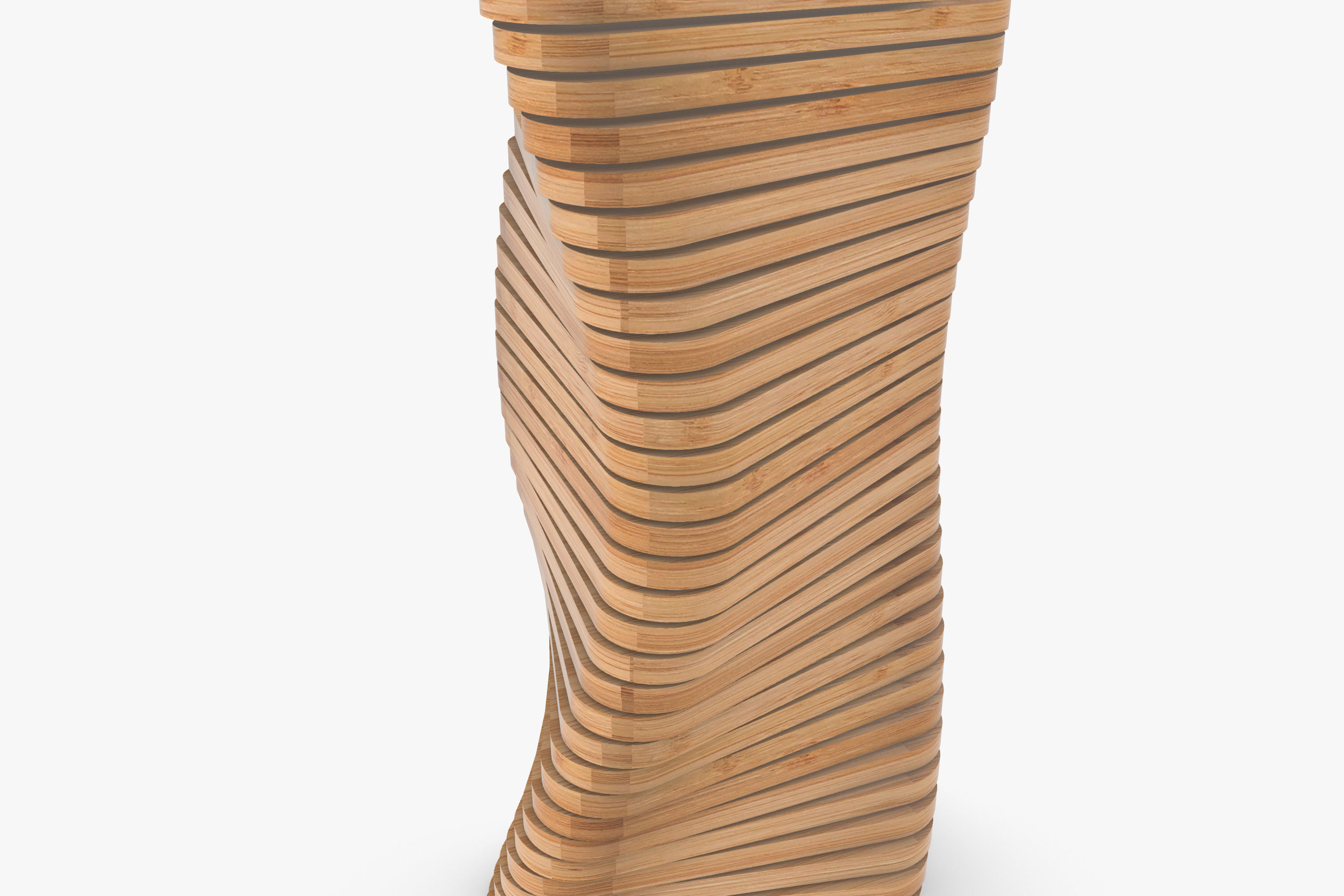 Twisted Wooden Column 3D model_4