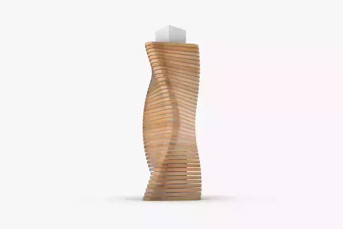 Twisted Wooden Column 3D model Twisted Wooden Column 3D model