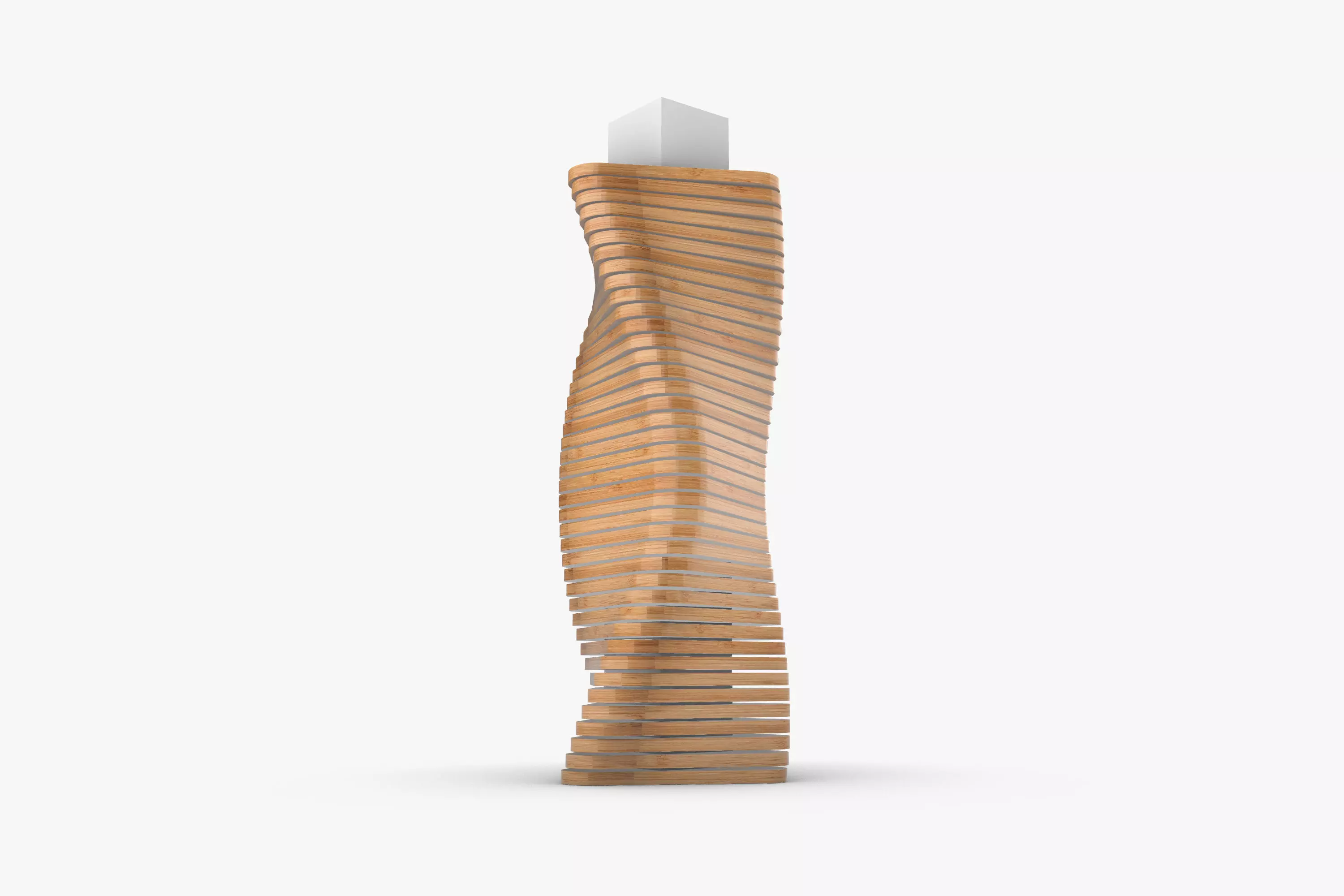 Twisted Wooden Column 3D model_0