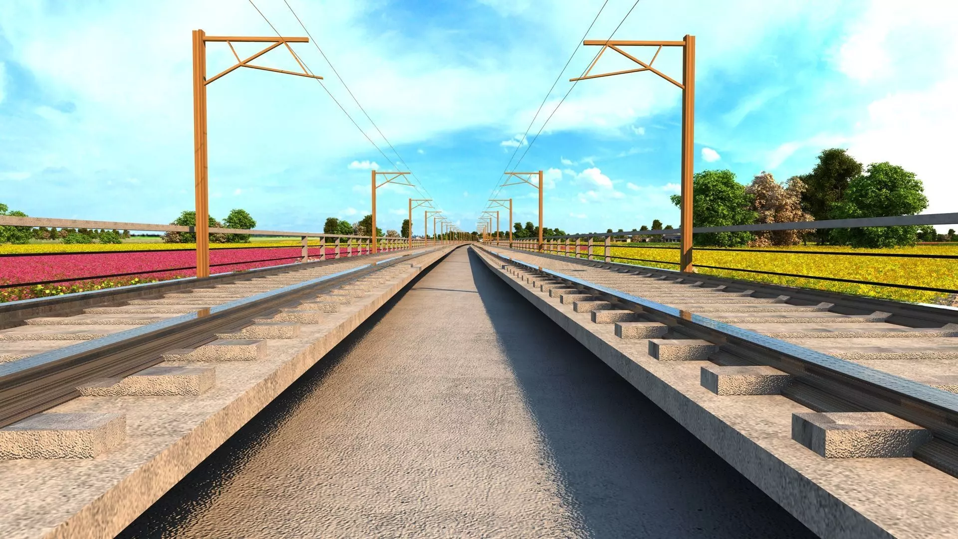 high-speed railway 3D model
