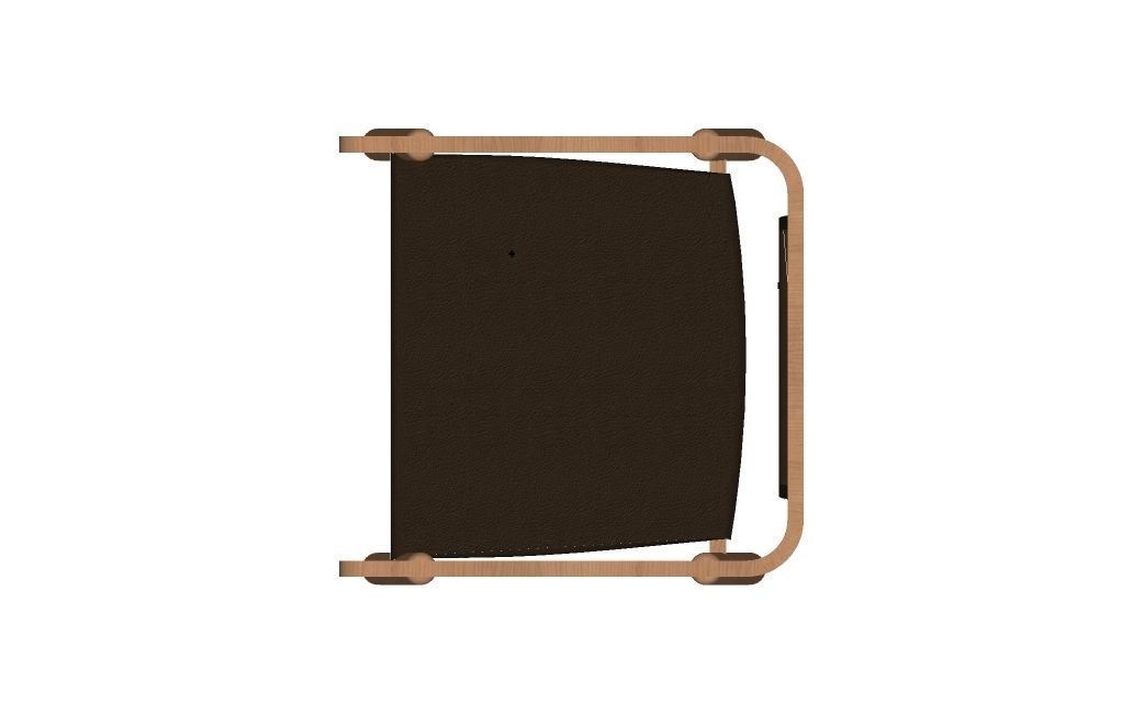 Leather Chair Low-poly 3D model_3