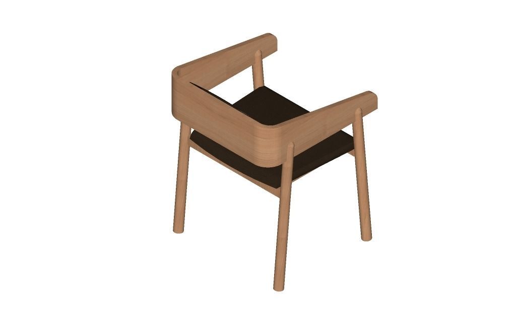 Leather Chair Low-poly 3D model_2