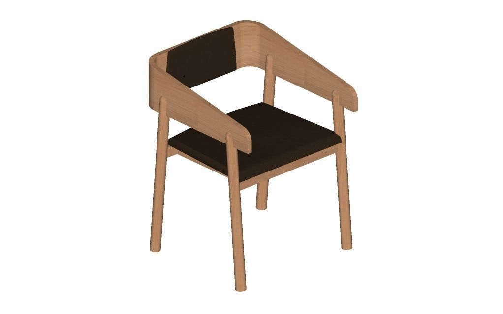 Leather Chair Low-poly 3D model_4