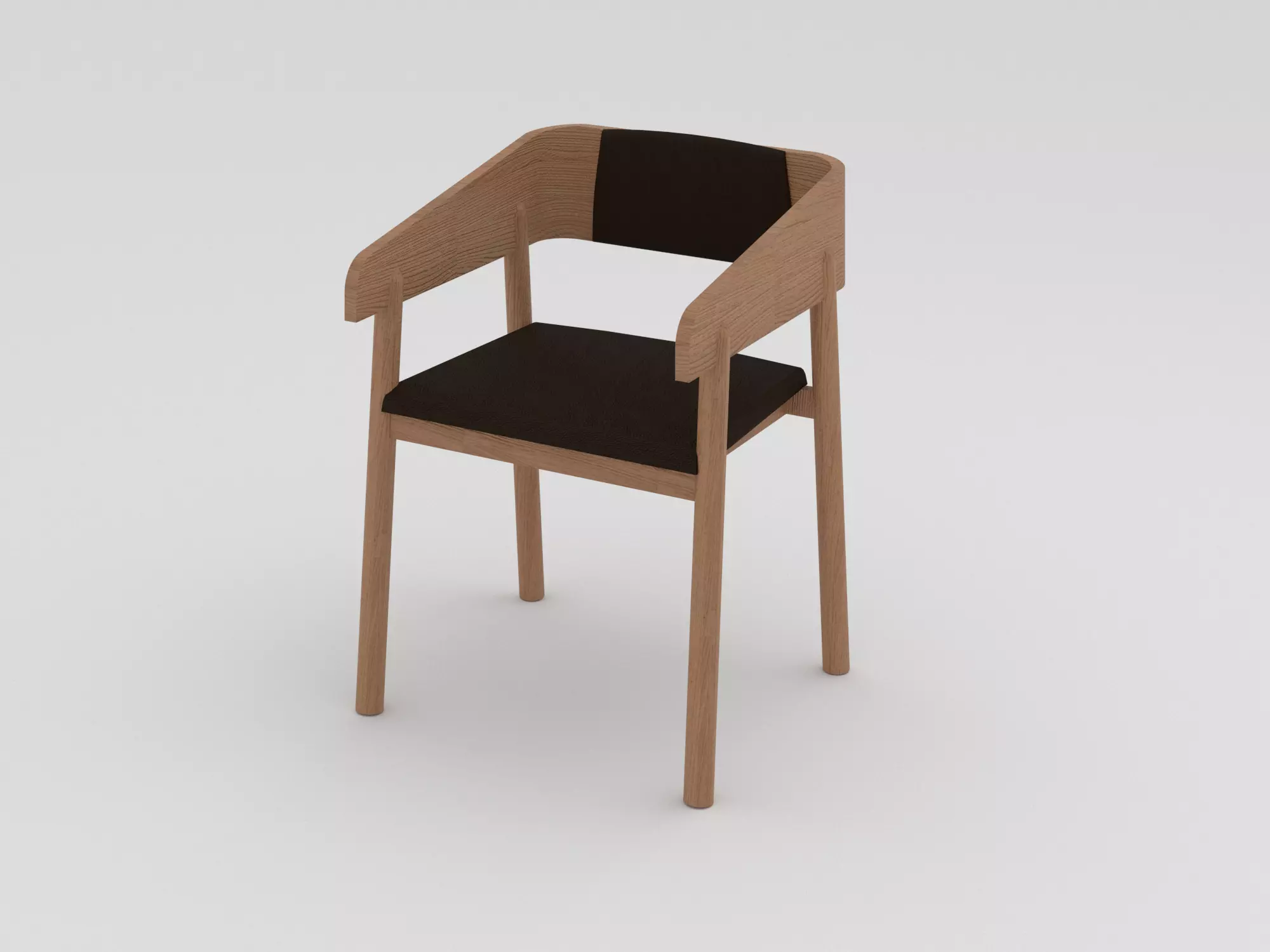 Leather Chair Low-poly 3D model_0