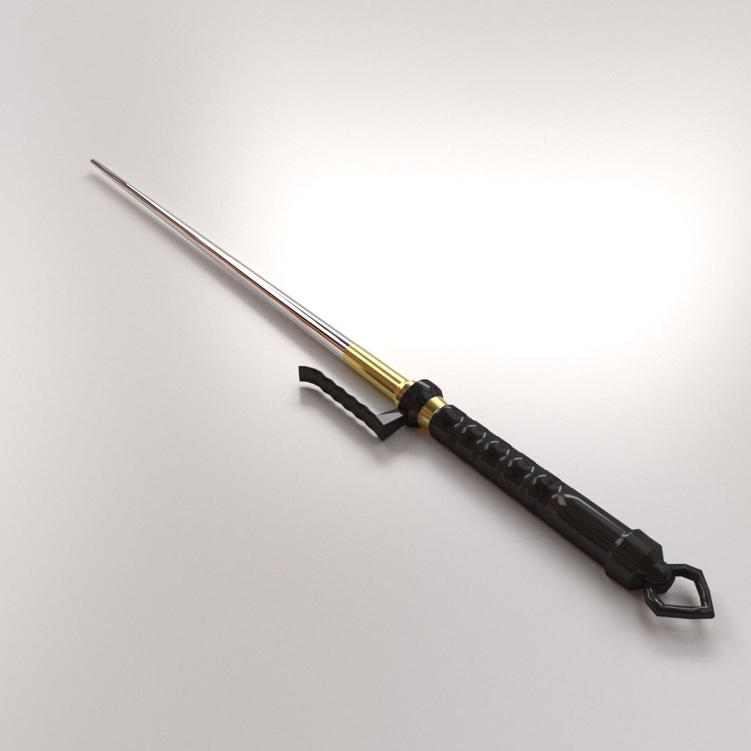 Jitte samurai sword 3D model_1