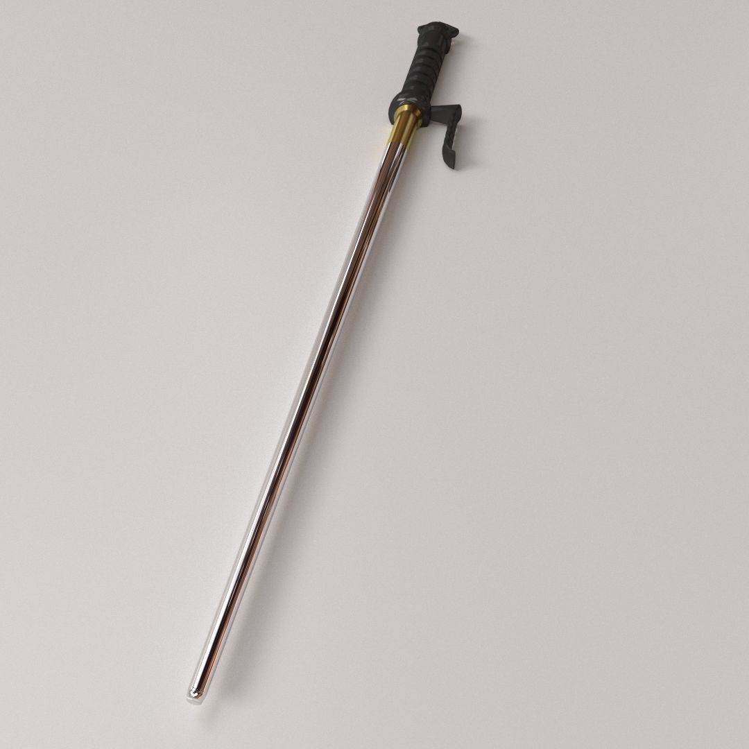 Jitte samurai sword 3D model_2