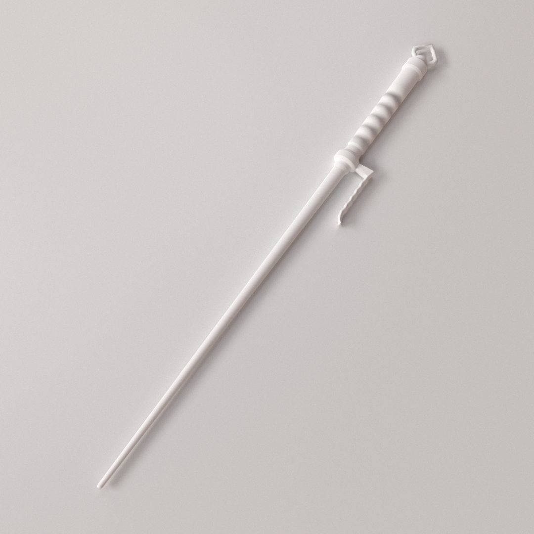 Jitte samurai sword 3D model_3