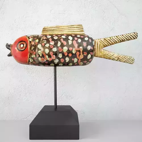 Mali Wood Bozo Fish Puppet 1