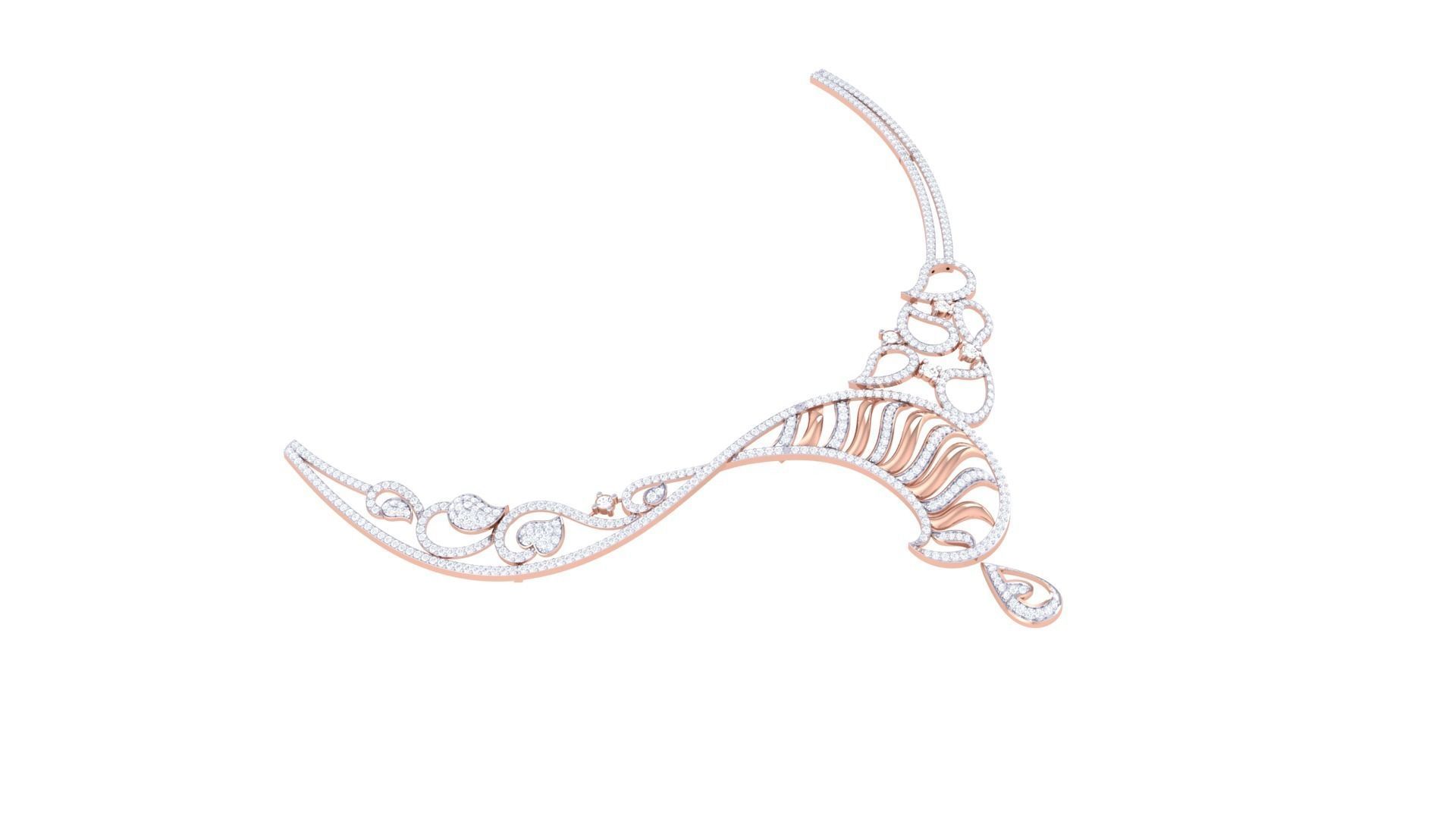 Women Necklace Pendant 3dm STL OBJ FBX Renders Details 3D print model_3