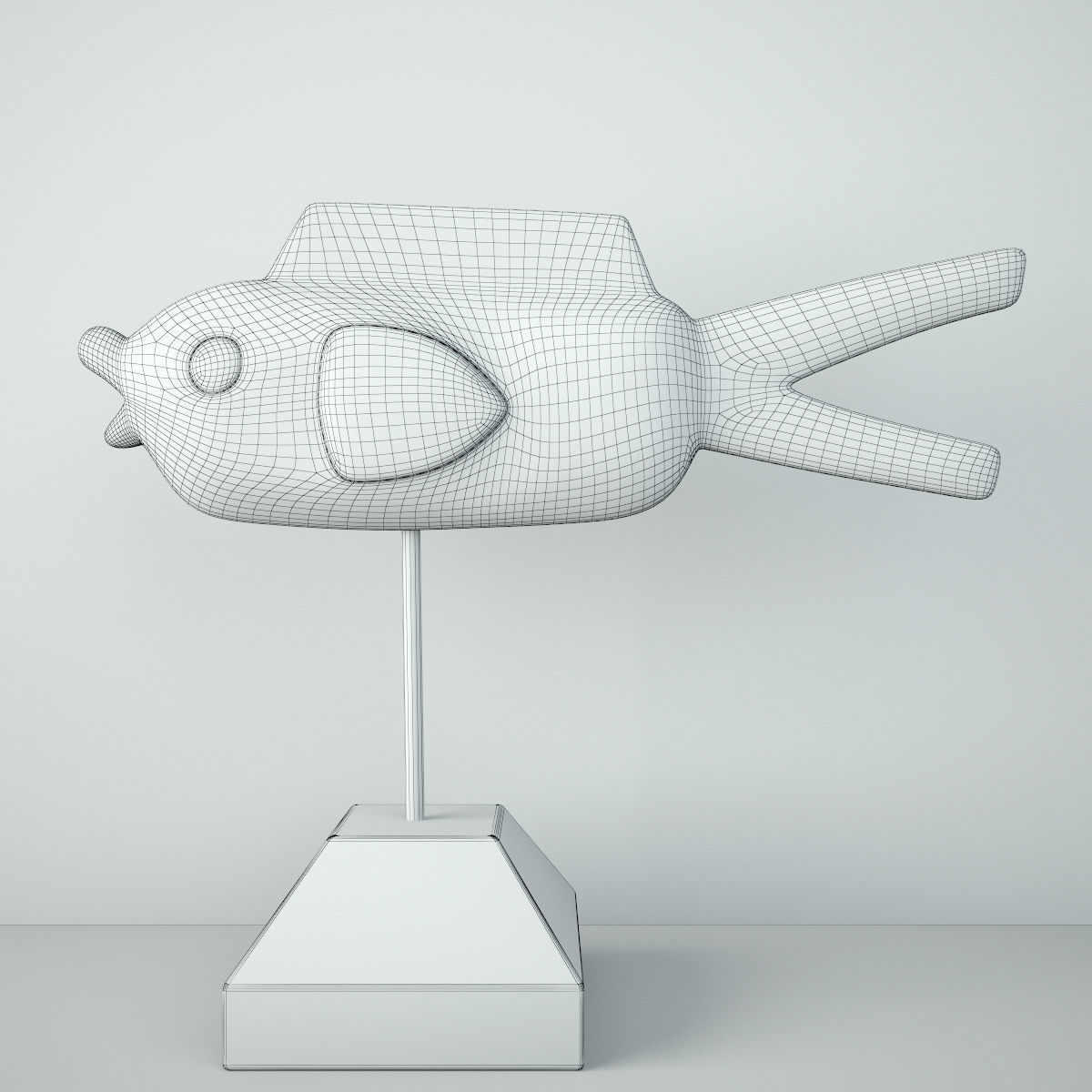 Mali Wood Bozo Fish Puppet 2 3D model_2