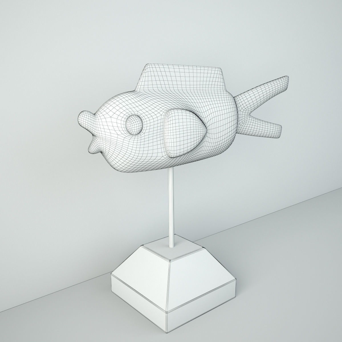 Mali Wood Bozo Fish Puppet 2 3D model_4