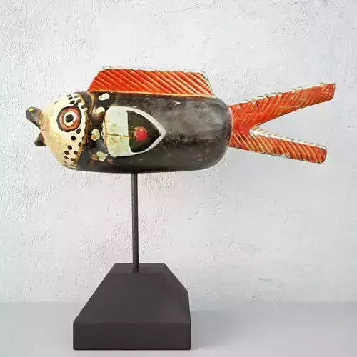 Mali Wood Bozo Fish Puppet 2