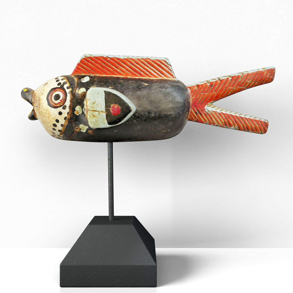 Mali Wood Bozo Fish Puppet 2 3D model_1