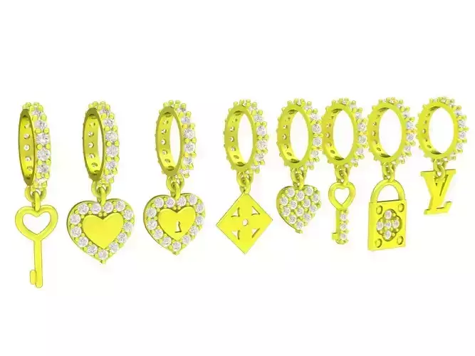 A4653 Set Diamond Cute Pendant 