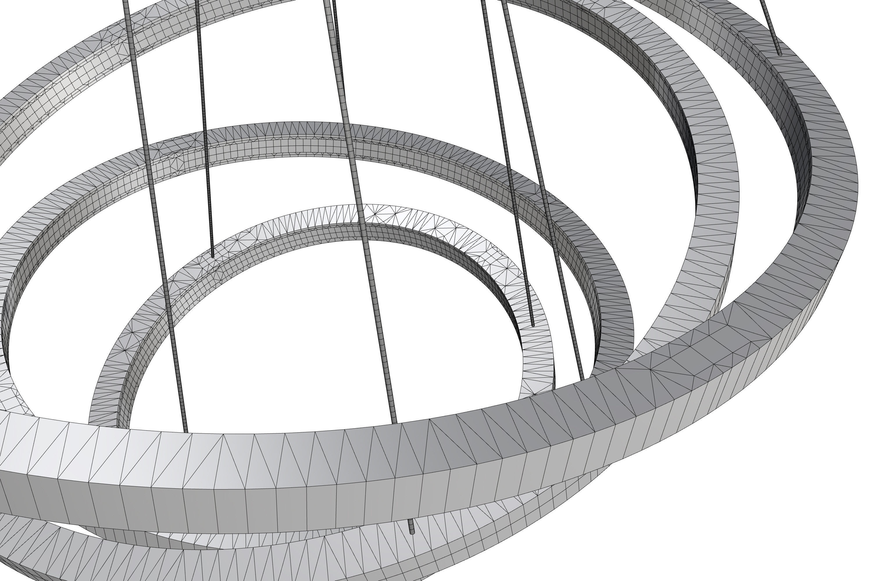 Golden Circles Chandelier 3D model_14