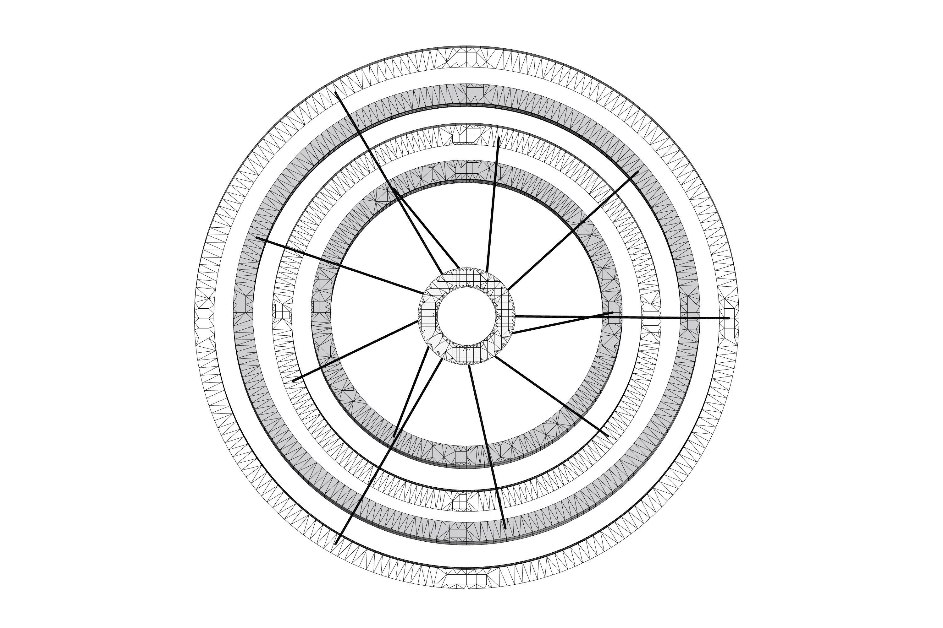Golden Circles Chandelier 3D model_17