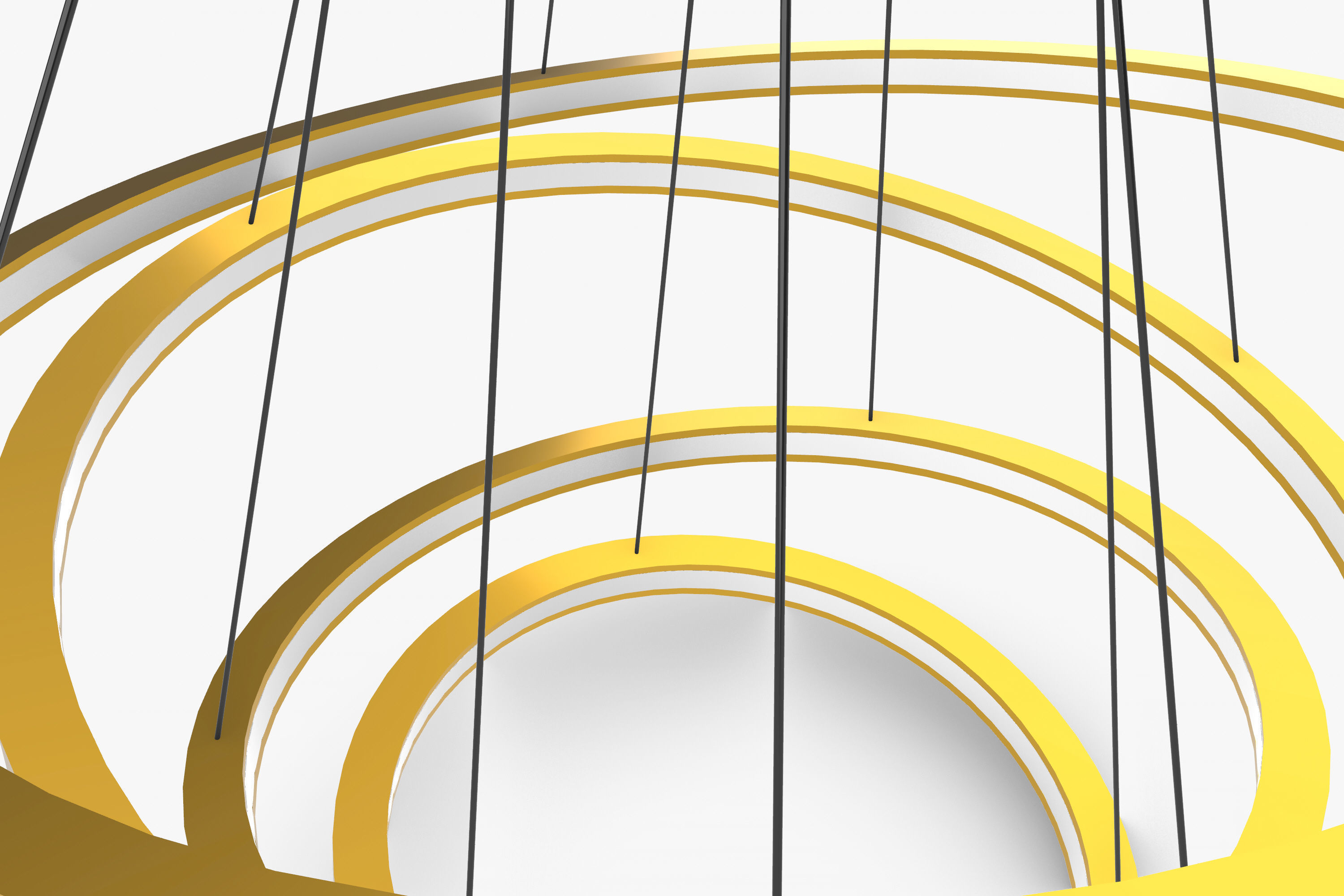 Golden Circles Chandelier 3D model_7