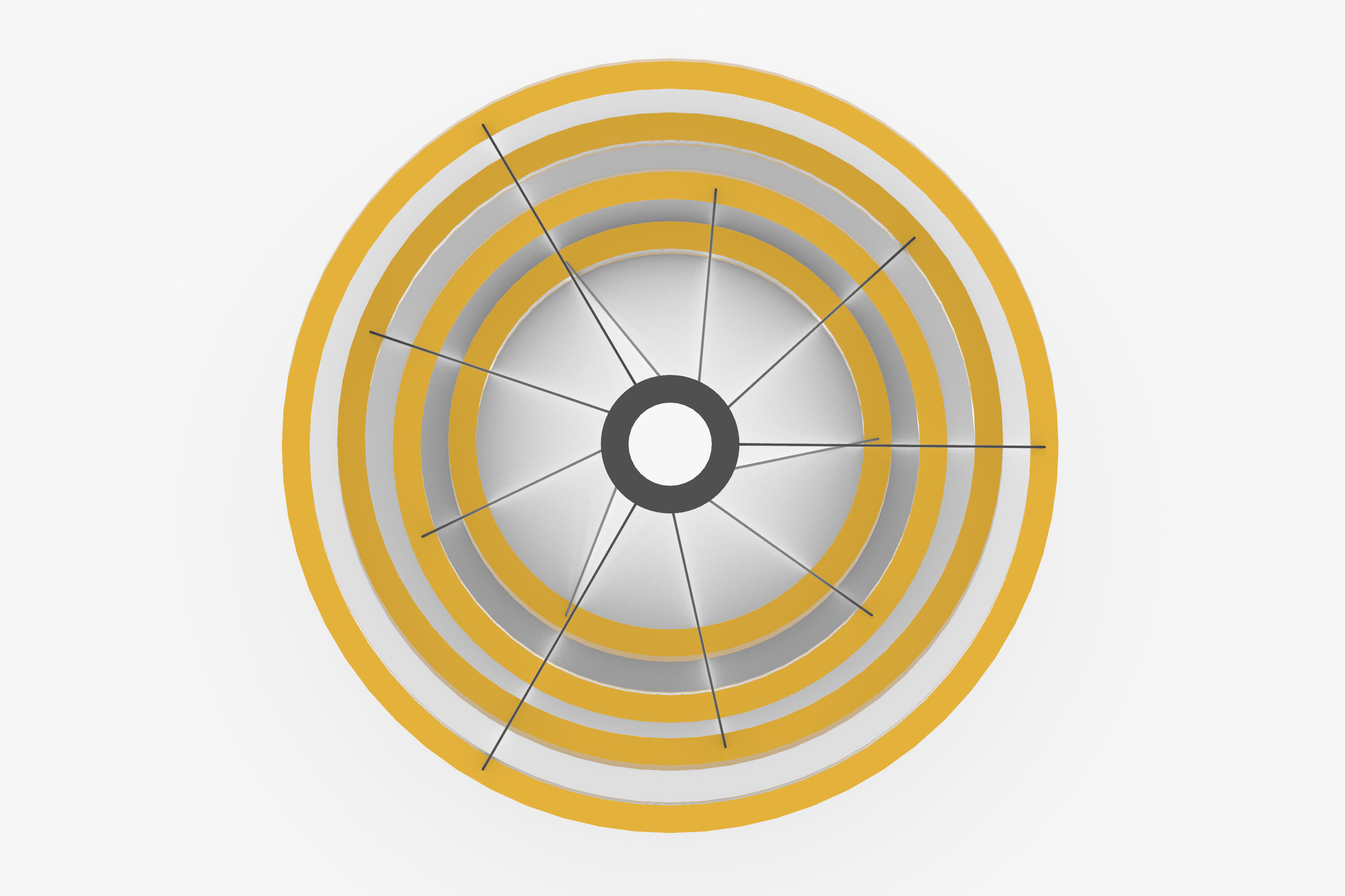 Golden Circles Chandelier 3D model_9