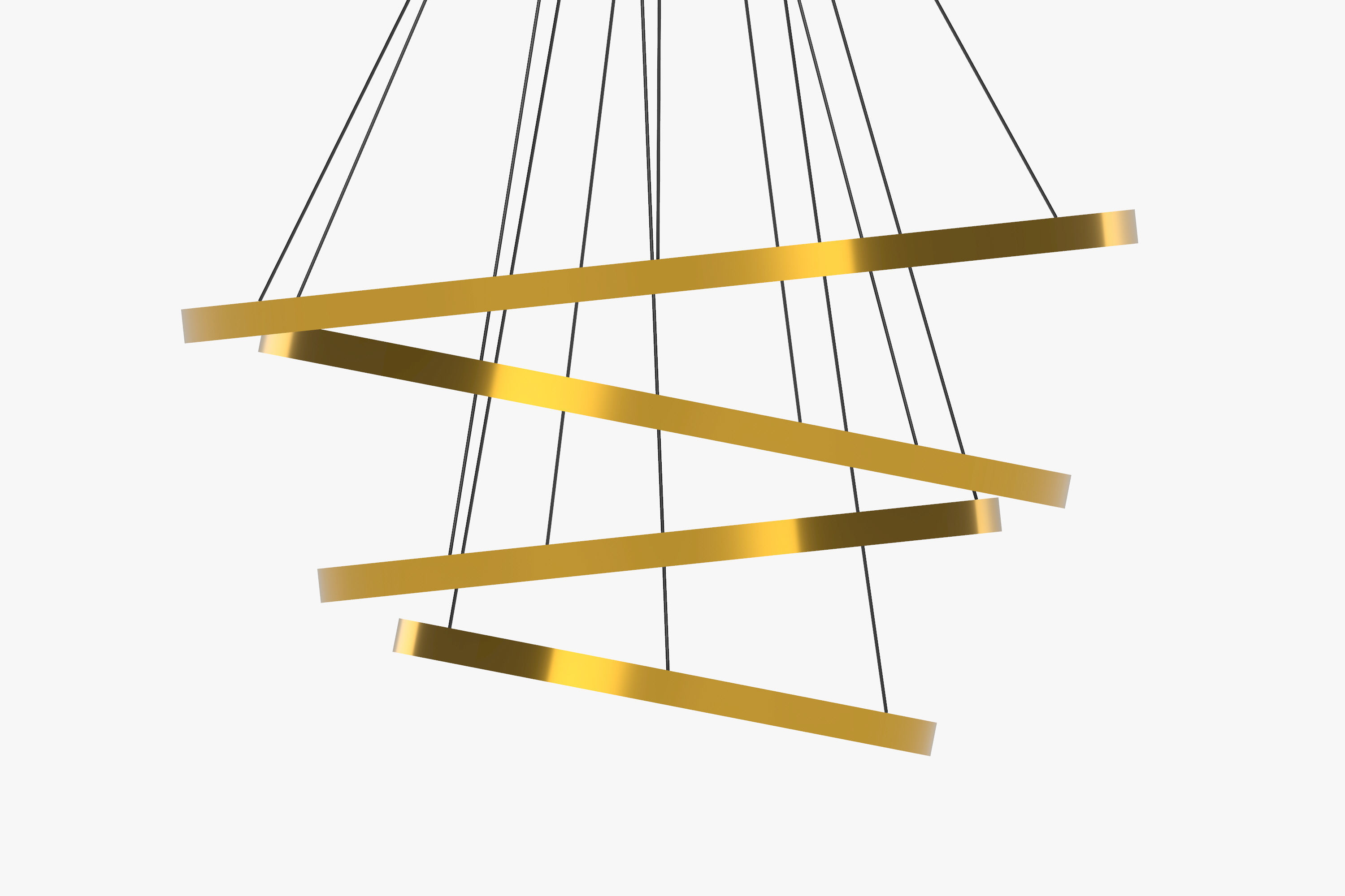 Golden Circles Chandelier 3D model_11