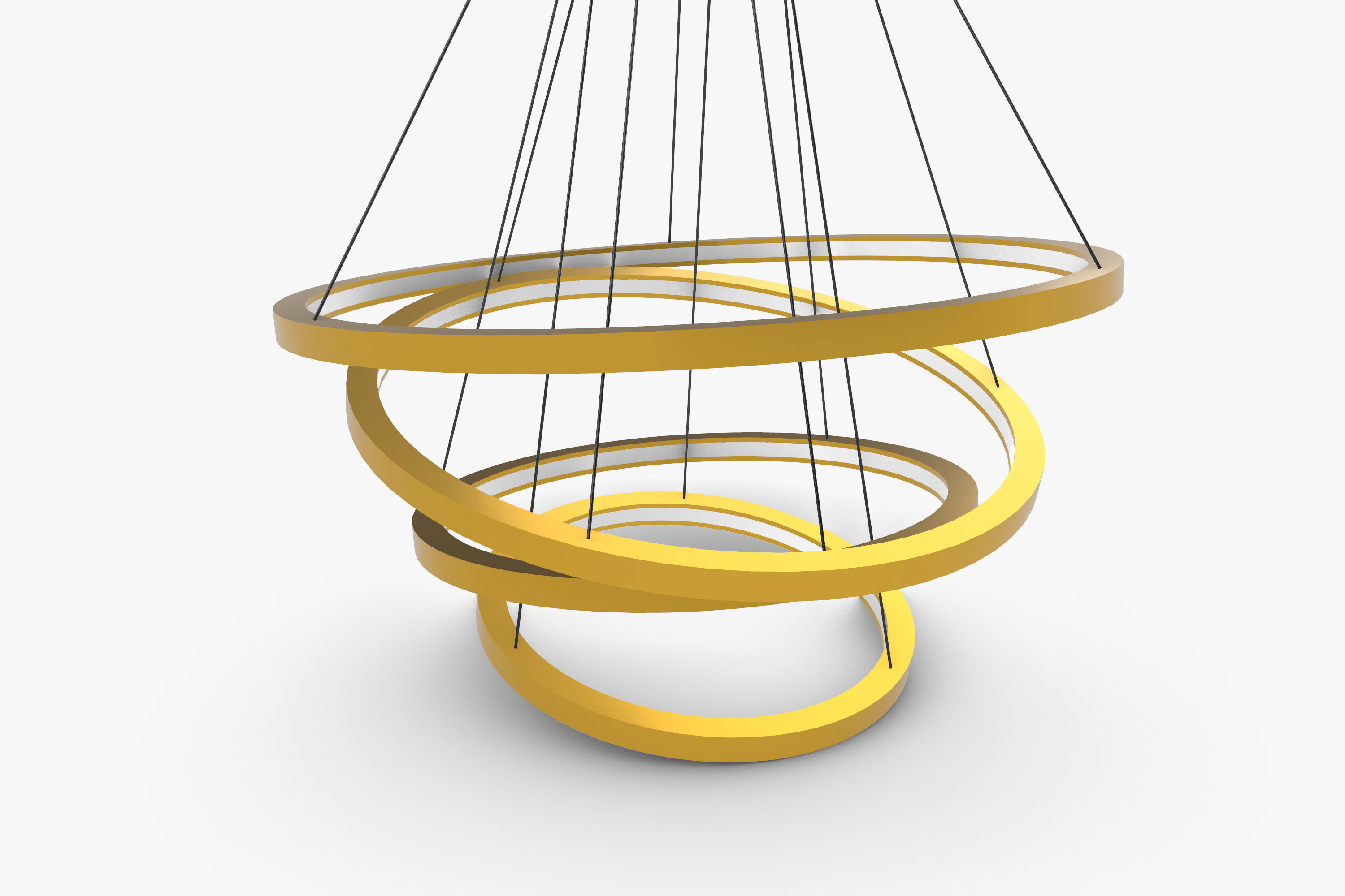 Golden Circles Chandelier 3D model_5