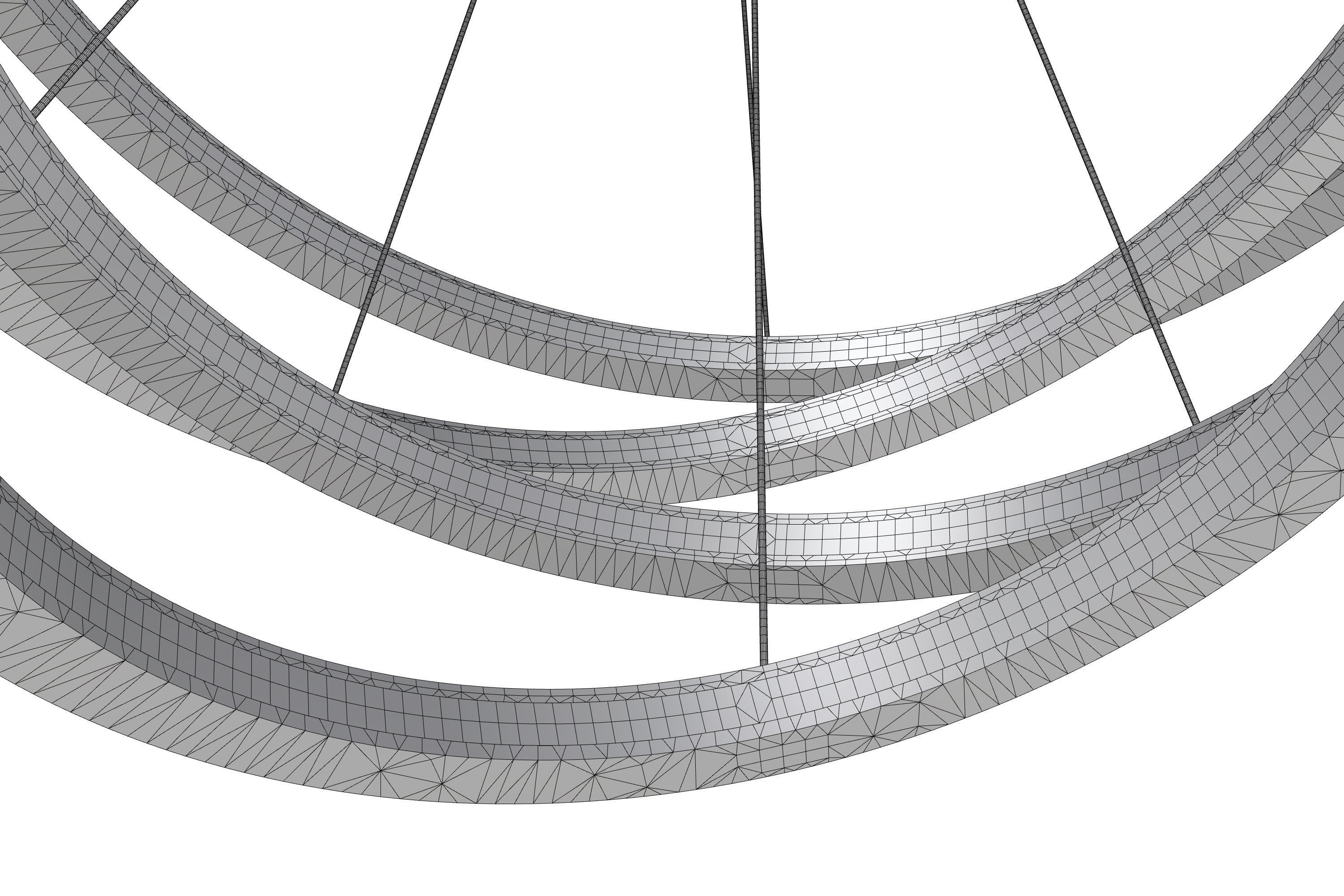 Golden Circles Chandelier 3D model_15