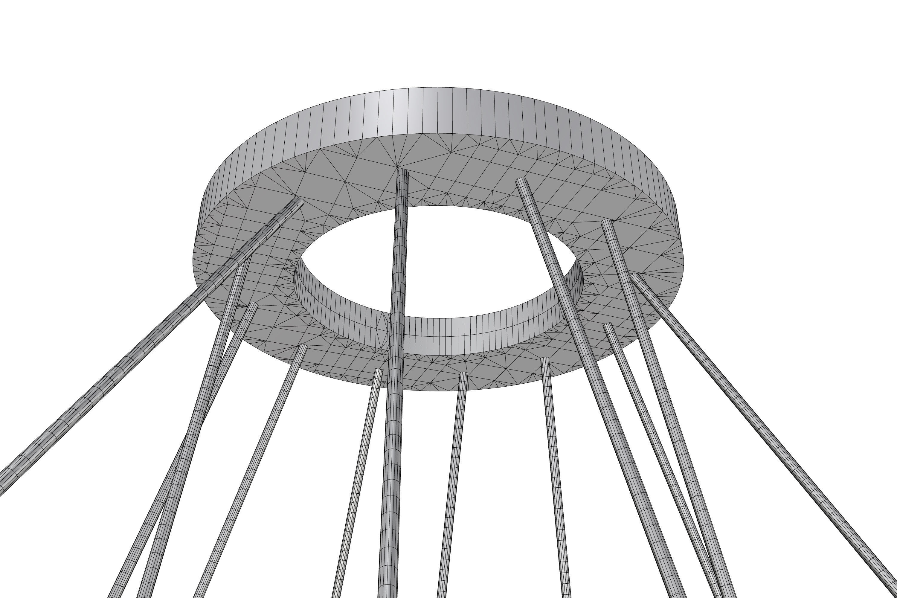 Golden Circles Chandelier 3D model_16