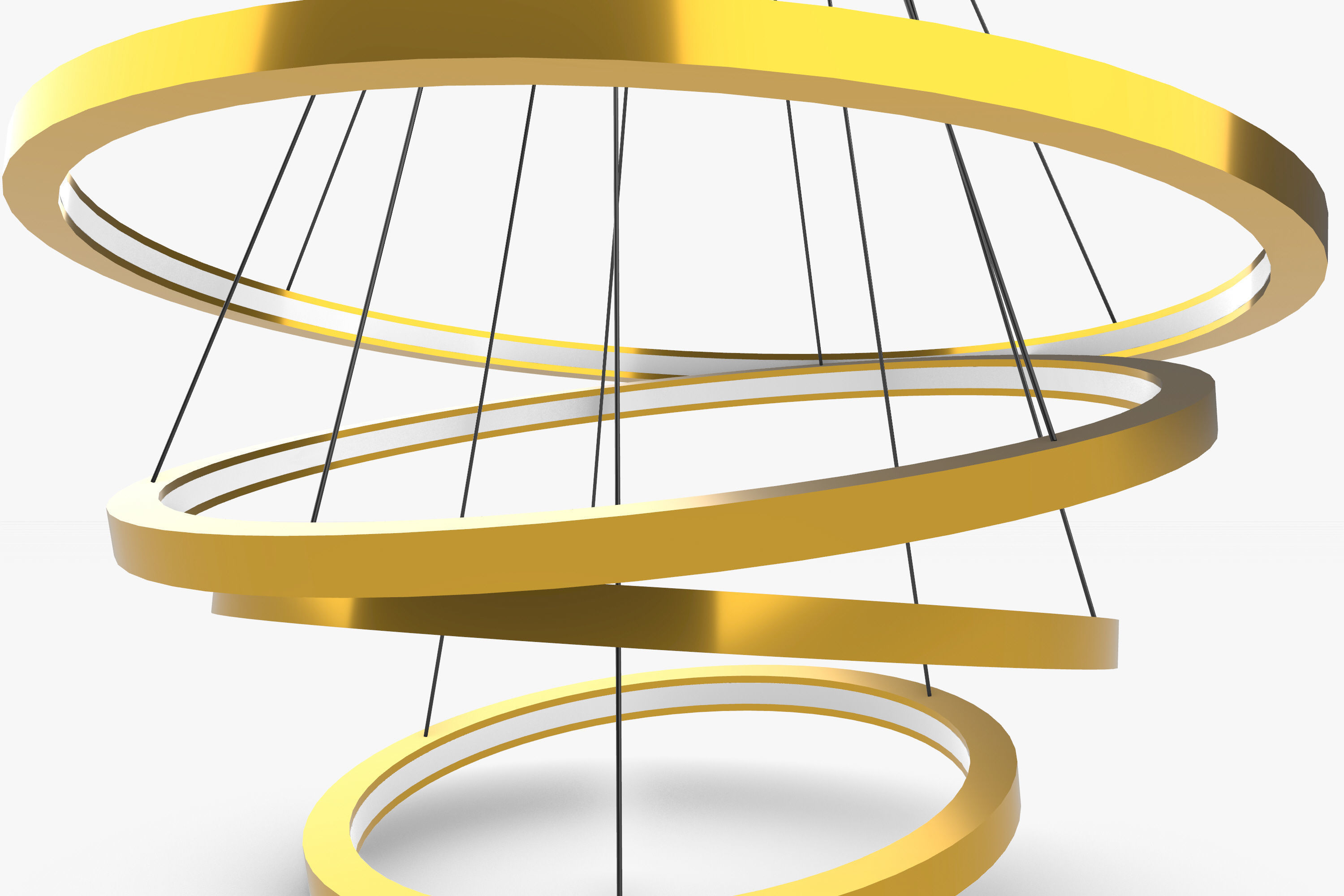 Golden Circles Chandelier 3D model_6