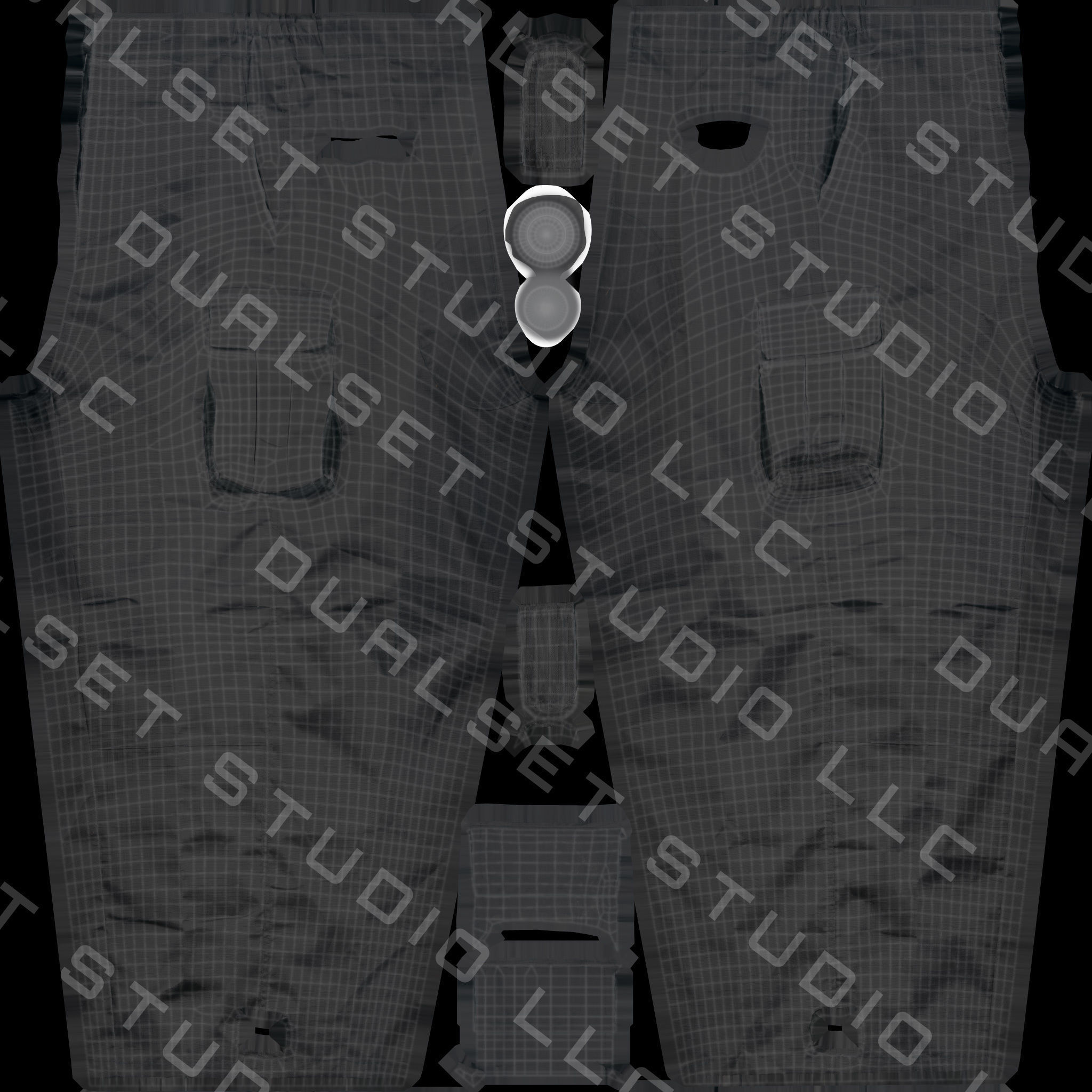 Cargo Pants 003 Low-poly 3D model_29