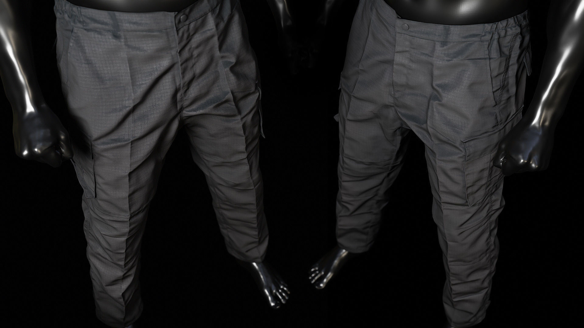 Cargo Pants 003 Low-poly 3D model_11