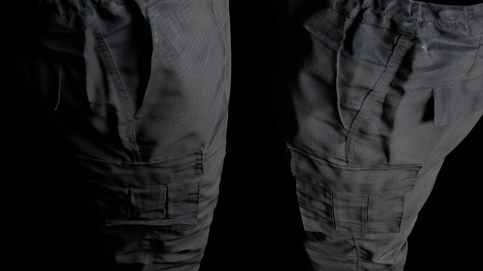 Cargo Pants 003 Low-poly 3D model_9