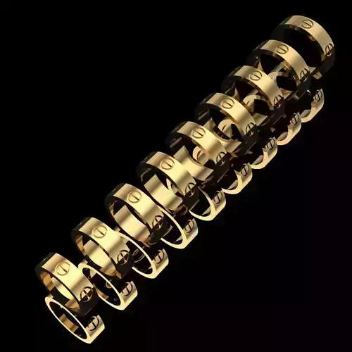 Collection Rings 9 Sizes 16-20mm Cart Rings Pack