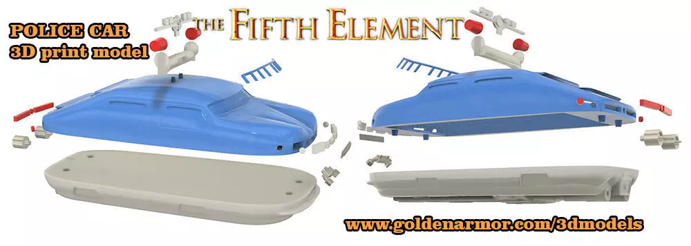 The fifth element POLICE CAR studio scale STL model UPDATED 2025 3D print model_0