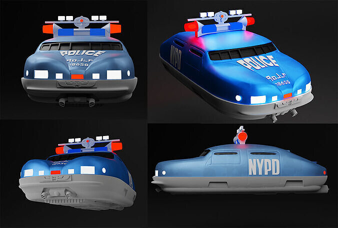 The fifth element POLICE CAR studio scale STL model UPDATED 2025 3D print model 3