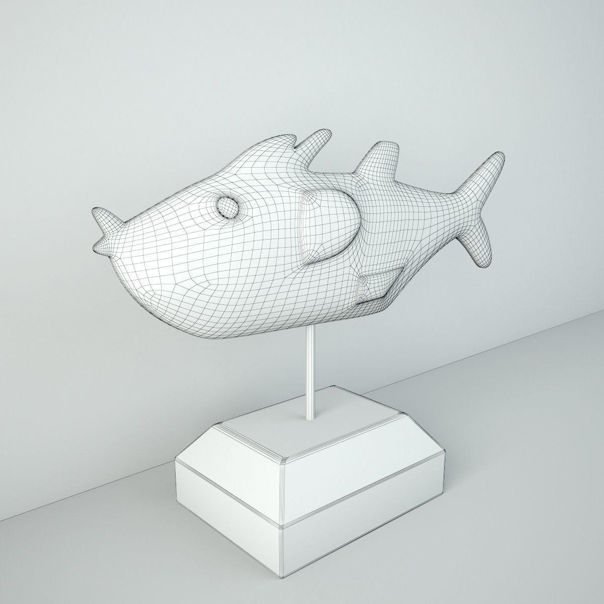 Mali Wood Bozo Fish Puppet 3 3D model_4