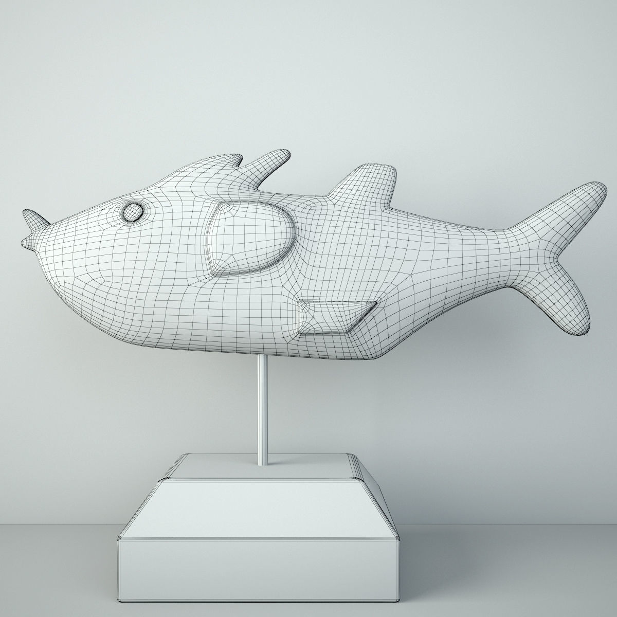 Mali Wood Bozo Fish Puppet 3 3D model_2