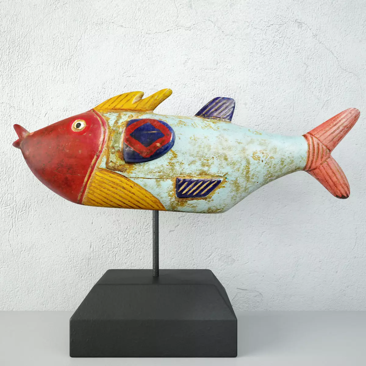 Mali Wood Bozo Fish Puppet 3 3D model_0
