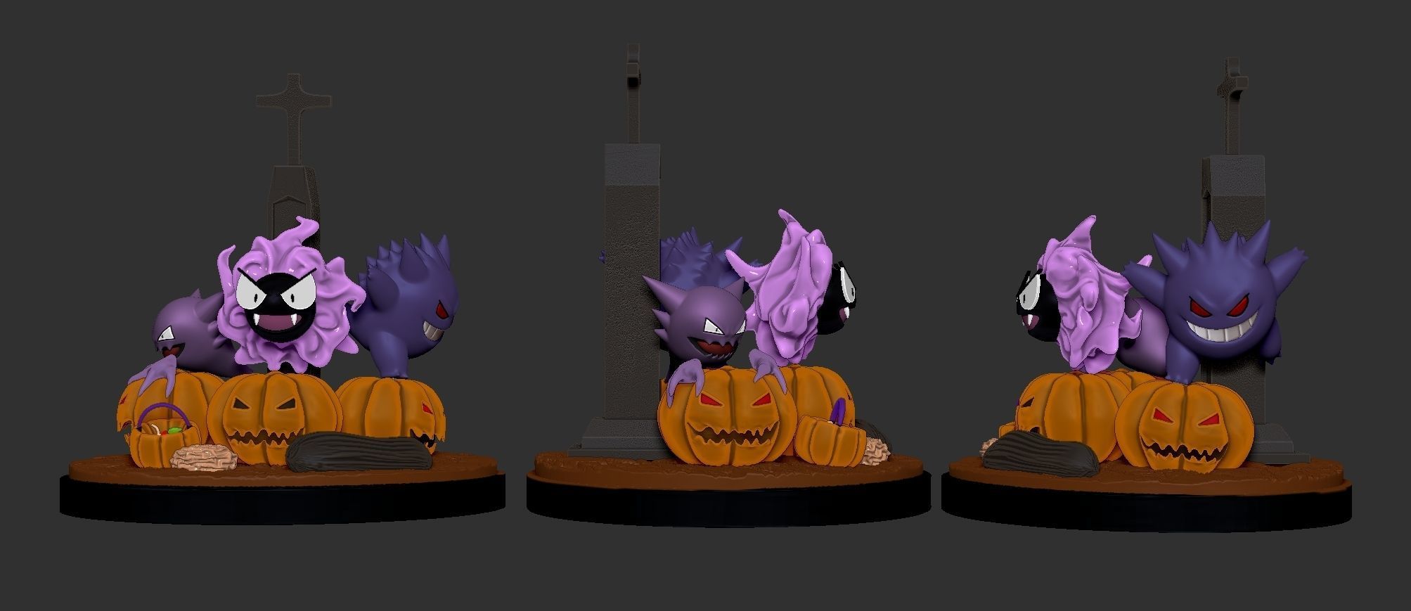 DIORAMA POKEMON HALLOWEEN 3D print model_2