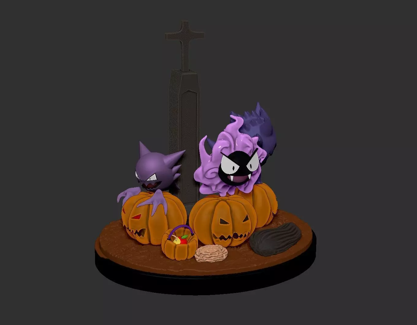 DIORAMA POKEMON HALLOWEEN 3D print model_0