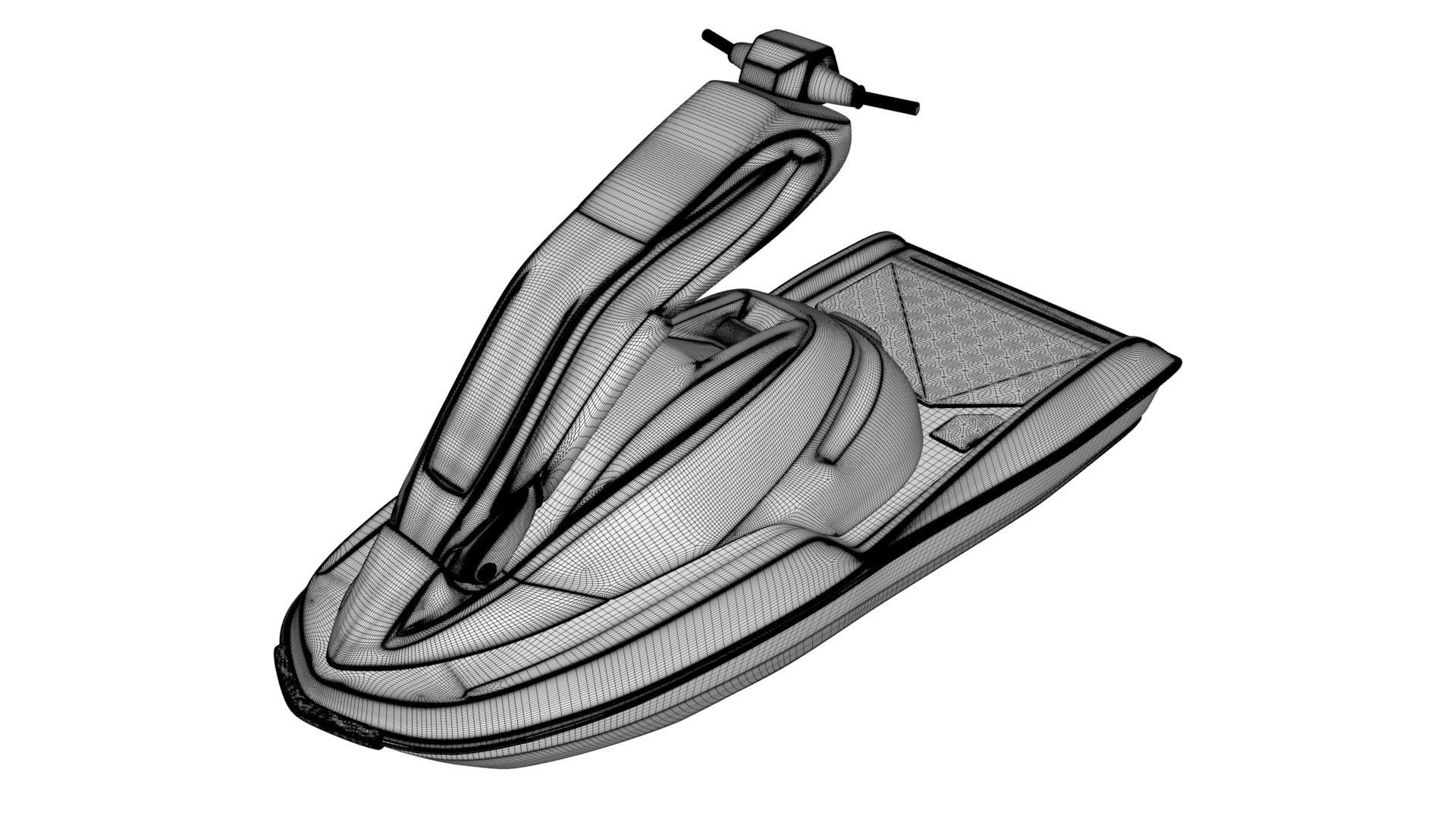 4K Universal Motorboat Low-poly 3D model_5