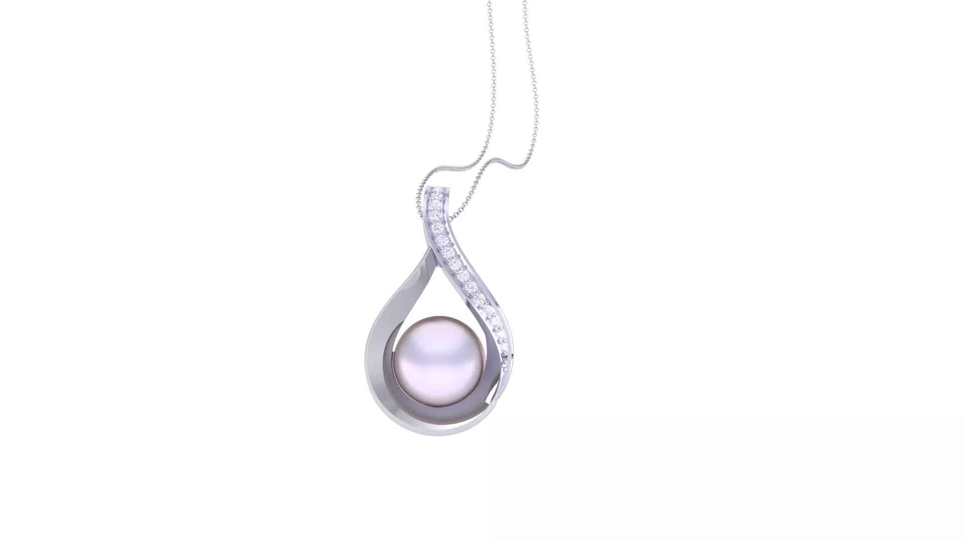 Women Pearl Pendant 3dm STL OBJ FBX Renders Details 3D print model_0