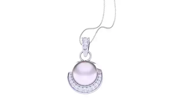 Women Pearl Pendant 3dm STL OBJ FBX Renders Details