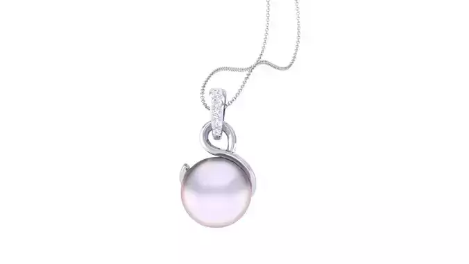 Women Pearl Pendant 3dm STL OBJ FBX Renders Details