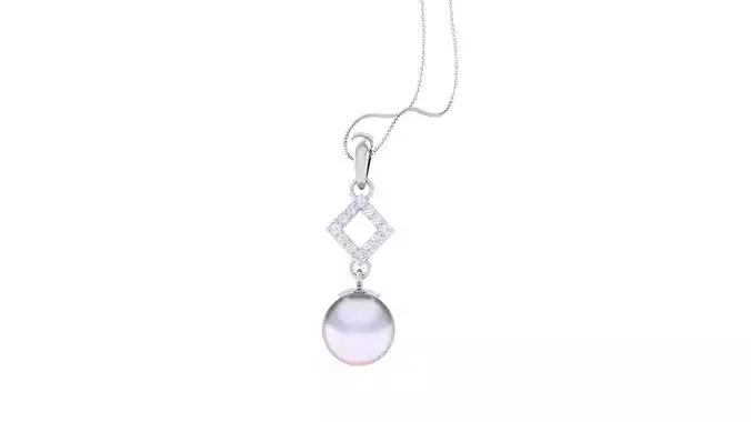 Women Pearl Pendant 3dm STL OBJ FBX Renders Details