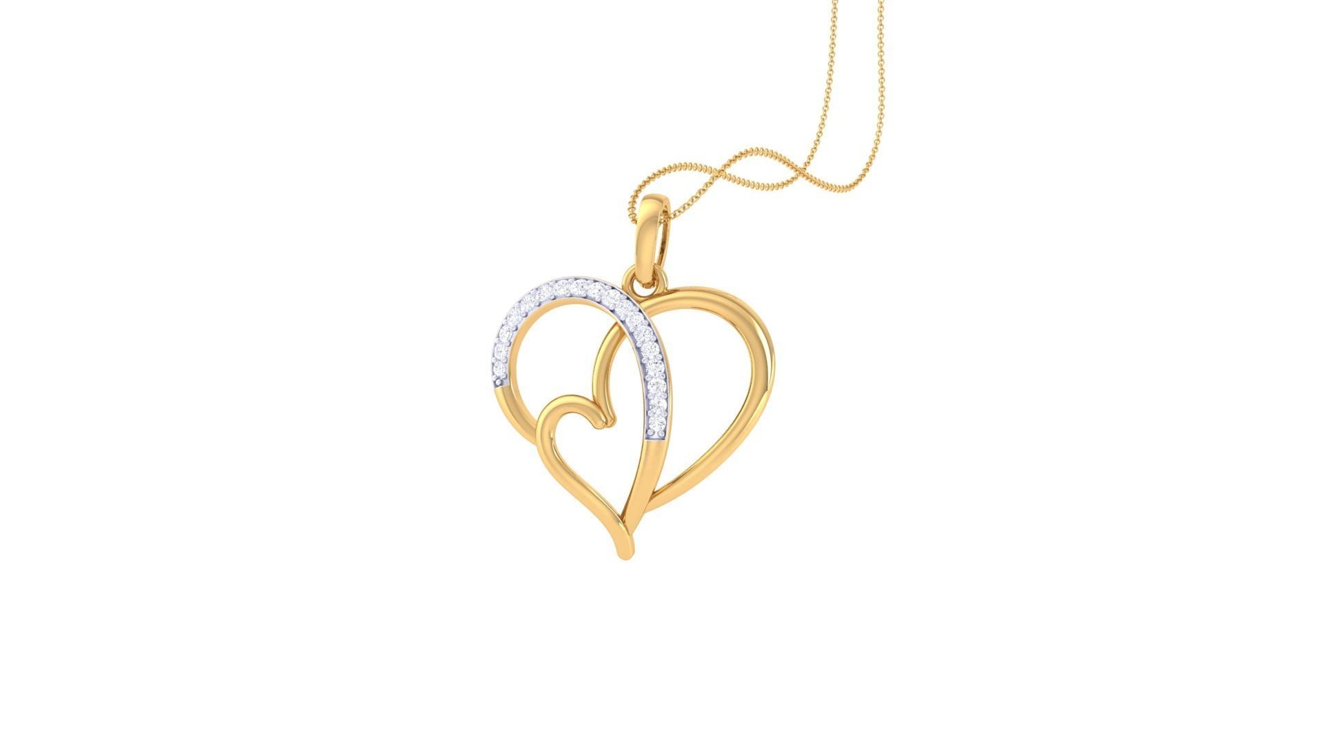 Women Heart Pendant 3dm STL OBJ FBX Renders Details 3D print model_2