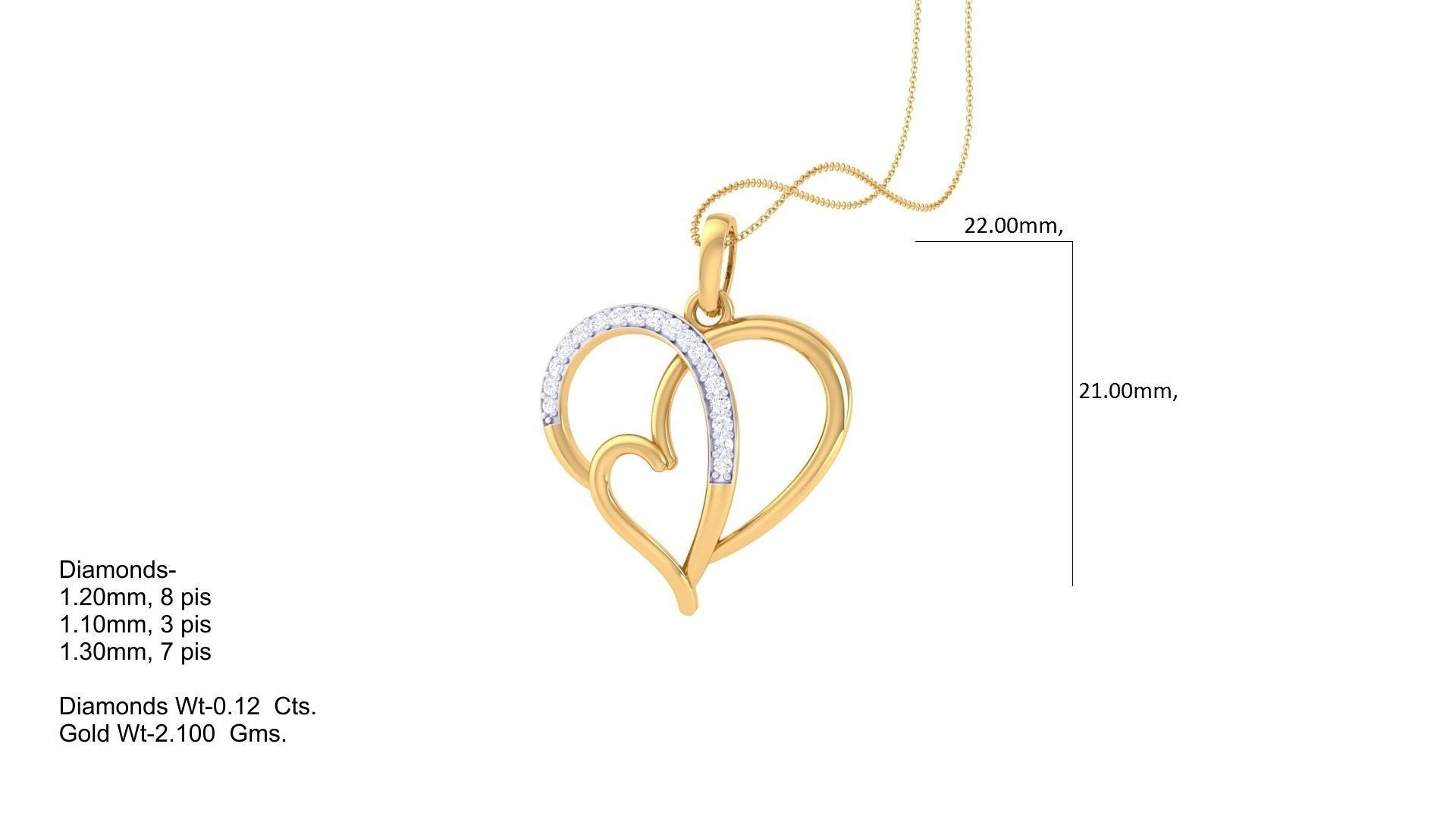 Women Heart Pendant 3dm STL OBJ FBX Renders Details 3D print model_1