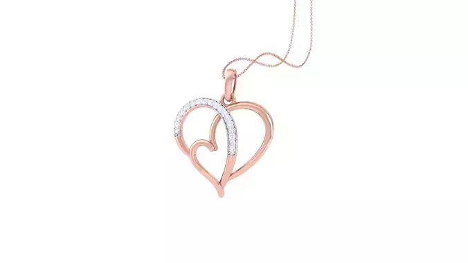 Women Heart Pendant 3dm STL OBJ FBX Renders Details 3D print model
