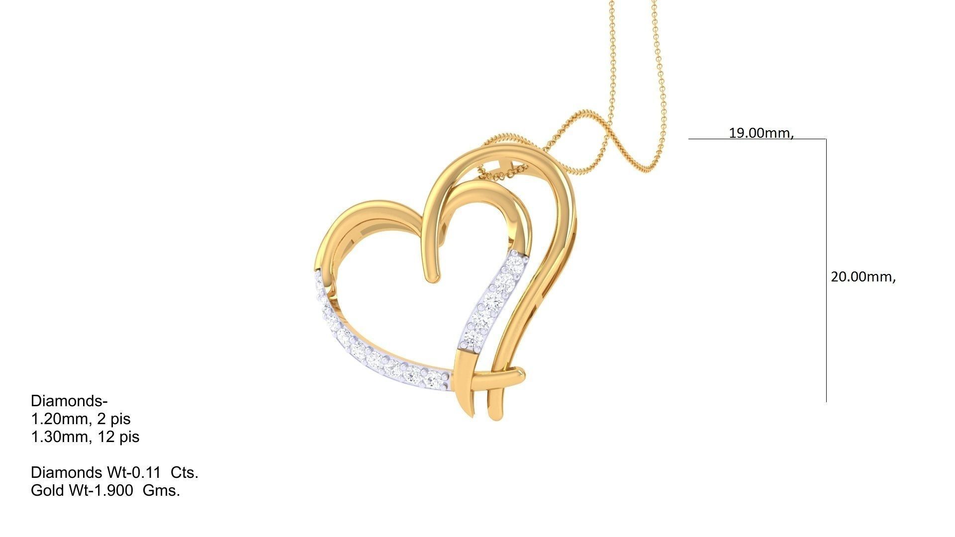 Women Heart Pendant 3dm STL OBJ FBX Renders Details 3D print model_1