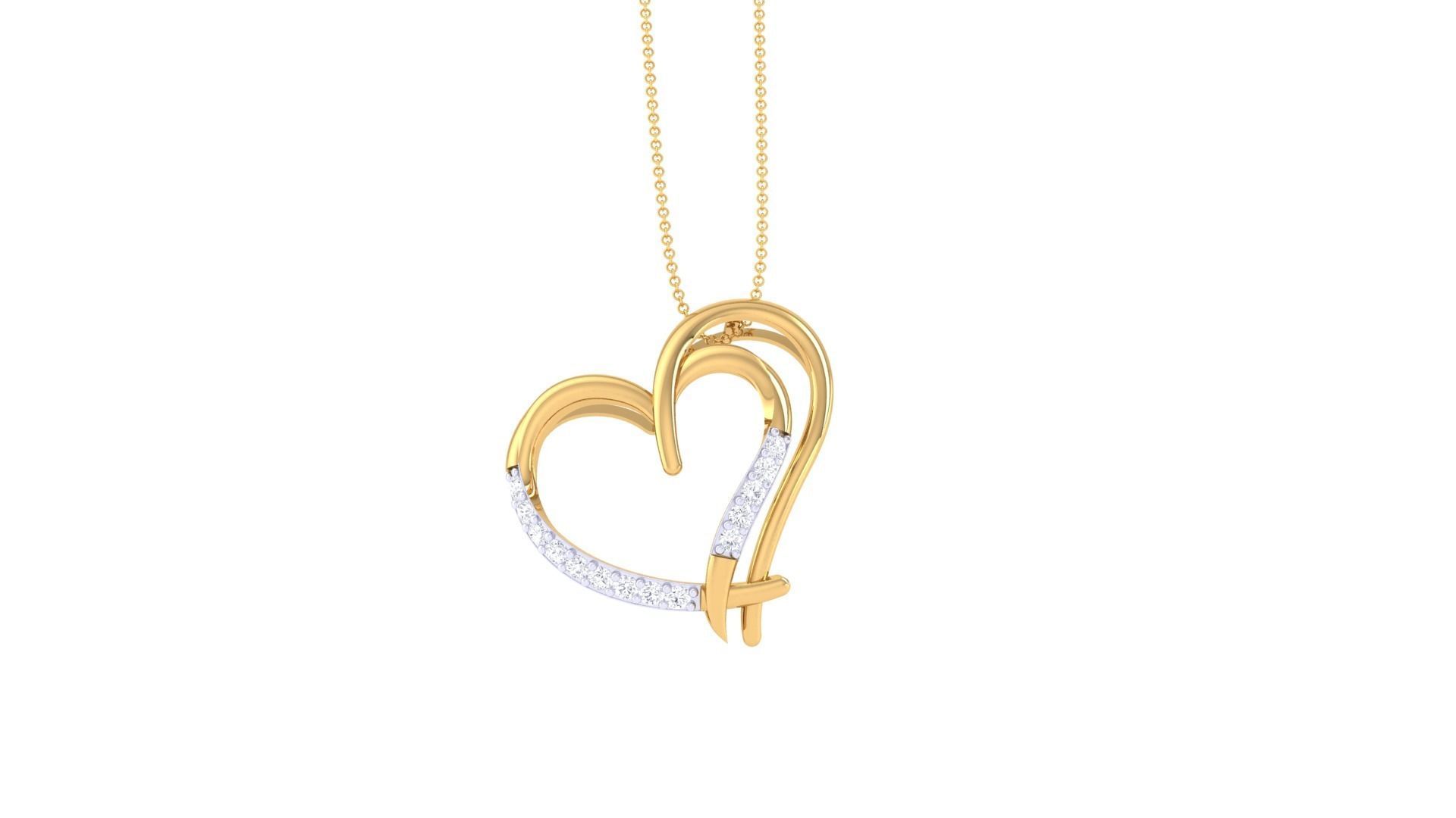 Women Heart Pendant 3dm STL OBJ FBX Renders Details 3D print model_3