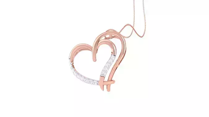 Women Heart Pendant 3dm STL OBJ FBX Renders Details 3D print model
