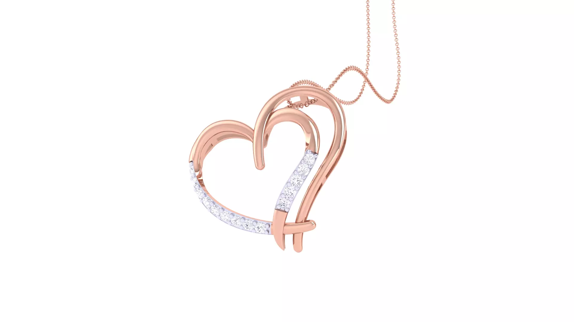 Women Heart Pendant 3dm STL OBJ FBX Renders Details 3D print model_0